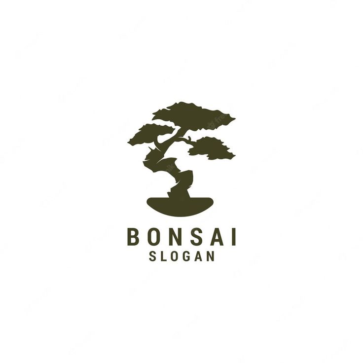 the bonsai logo is shown in black and white