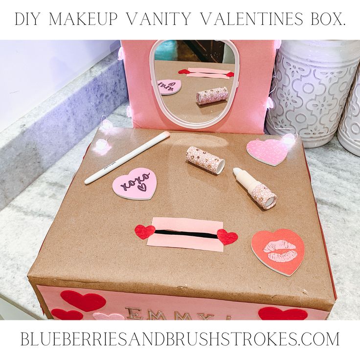 a valentine's day make up vanity box