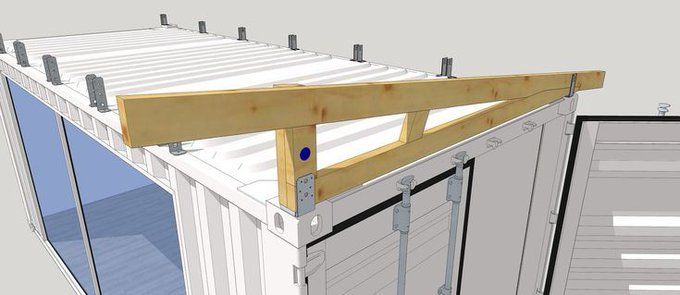 the side of a shipping container being built