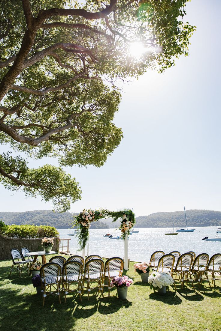 Outdoor wedding ceremony & reception venue in Sydney Wedding Locations Australia, Outdoor Wedding Locations, Perth Wedding Venues, Wedding Venues Sydney, Ocean Wedding Theme, Wedding Locations Outdoor, Ceremony Styling, The Boathouse, Beachside Wedding