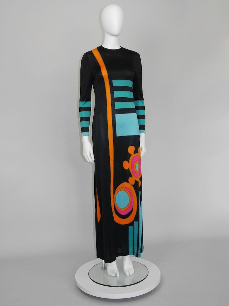 LOUIS FÉRAUD 1960s 1970s Vintage Psychedelic Graphic Print Maxi Dress Evening Gown Size Medium US 8 - Etsy Louis Feraud, Floor Length Skirt, Maxi Dress Evening, Dress Evening, Shades Of Orange, Printed Maxi, Printed Maxi Dress, Evening Gown, Aqua Blue