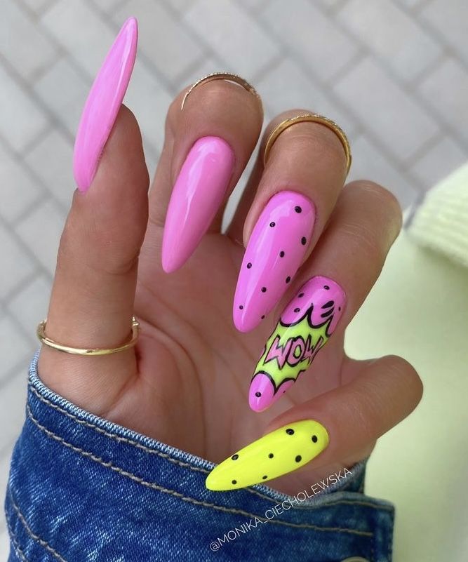 Ongles Bling Bling, Bright Summer Nails Designs, Summer Nails 2023, Beach Nail Art, Pop Art Nails, Bright Summer Nails, Indigo Nails, Vibrant Nails, Nails 2023