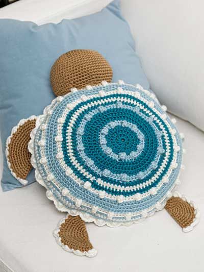 Sea Turtle Pillow Crochet Pattern - #YC05352 Pillow Covers Crochet, Pillow Case Crochet, Crochet Pillow Covers, Crochet Pillow Case, Crocheted Pillow, Turtle Pillow, Crochet Pillow Cases, Pillow Crochet Pattern, Beach Room Decor