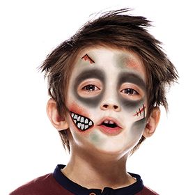 Kids Zombie Makeup, Zombie Face Makeup, Zombie Face Paint, Zombie Make Up, Halloween Makeup For Kids, Zombie Halloween Makeup, Makeup For Kids, Makeup Zombie, Zombie Kid