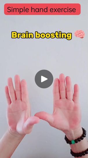 two hands are shown with the words, simple hand exercise brain boostering on them