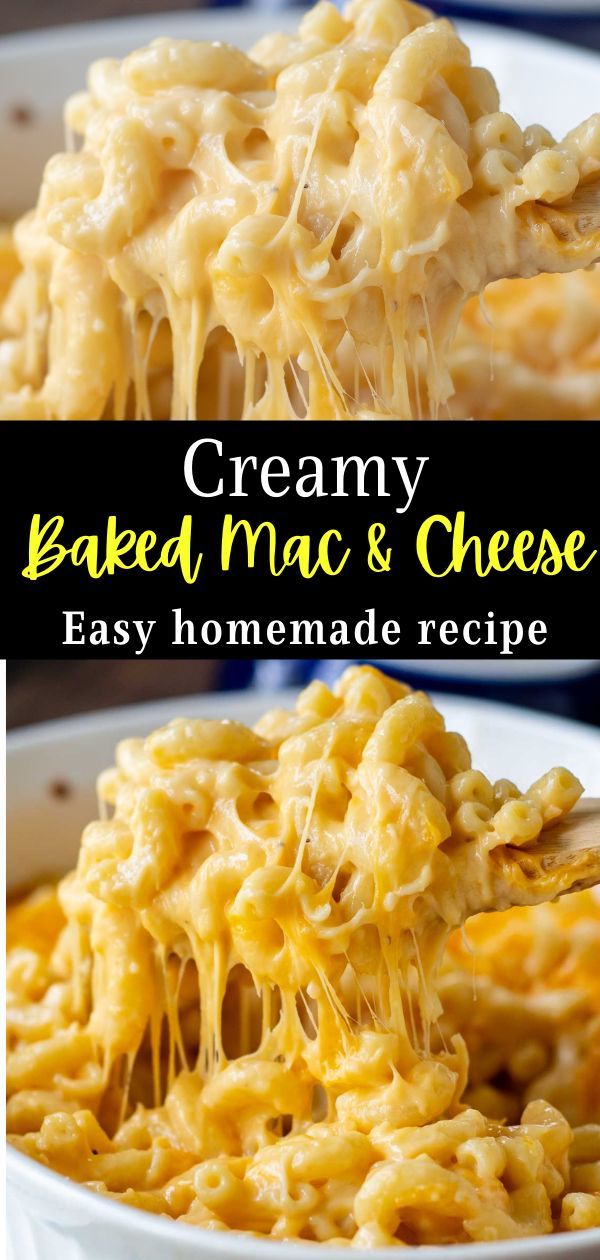 creamy baked mac and cheese is an easy homemade recipe