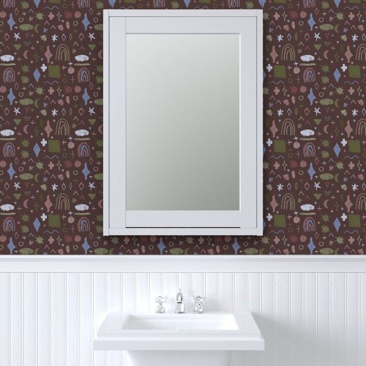 a bathroom sink sitting under a mirror next to a wall