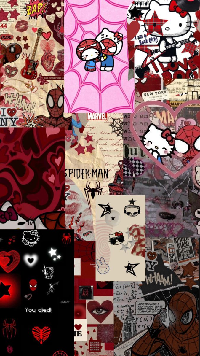 Hello kitty and spider man are couple Spiderman And Hello Kitty, Pretty Wallpaper Ipad, Hello Kitty Wallpaper Hd, Pink Wallpaper Hello Kitty, Kaws Wallpaper, Whatsapp Wallpaper Cute, Walpaper Hello Kitty, Spiderman Art Sketch, Wallpaper Iphone Love