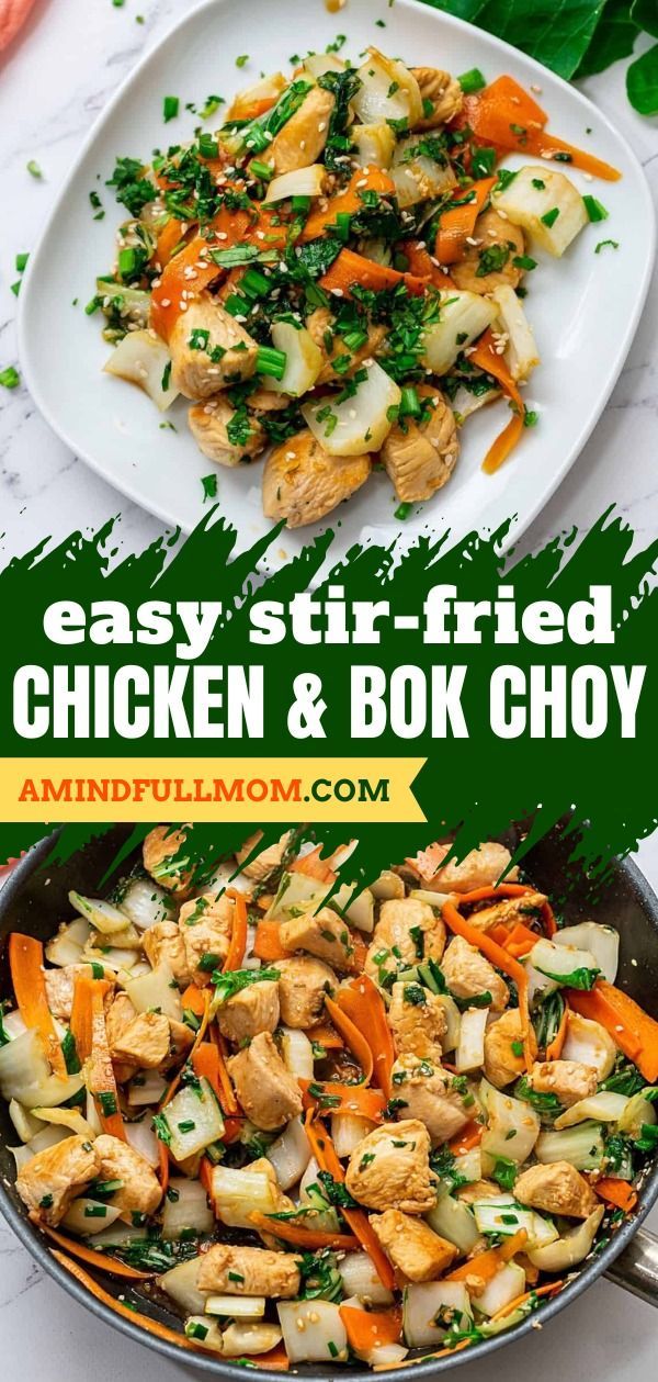 You're only 15 minutes away from this main dish! It's a simple dinner recipe in one pot. While this chicken and bok choy stir fry is full of flavor from a sweet and spicy sauce, it is also healthy! Easy Asian Sauce, Pok Choi, Quick Easy Chicken, Homemade Chinese, Paleo Friendly Recipes, Sweet And Spicy Sauce, Superfood Recipes, Chicken Stir Fry, Delish Recipes