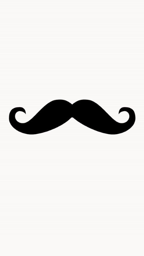 a black mustache on a white background