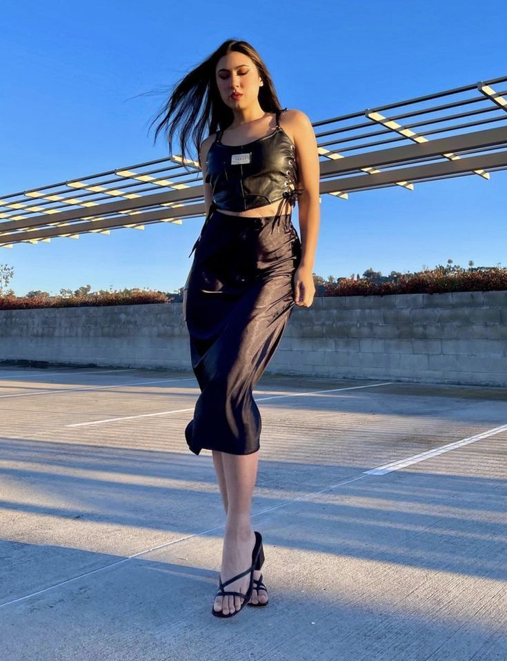 A midi skirt featuring a straight silhouette, knee length, and an elastic waist. Satin Midi Skirt, Knee Length, Midi Skirt, Full Length, Elastic Waist, Satin, Elastic, Skirt, How To Wear