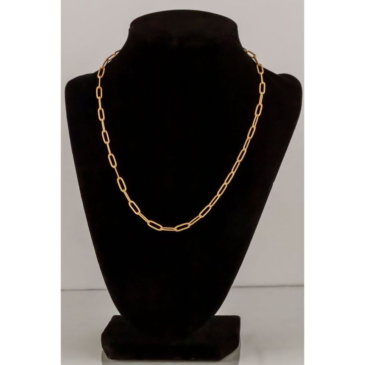 Gold Paperclip Layer Necklace | Swank Boutique Cheap Gold Brass Necklace, Cheap Everyday Tan Necklaces, Paperclip Necklace Chunky Gold, Cheap Gold-tone Necklaces For Layering, Luxury Dainty Necklace With Paperclip Chain, Affordable Elegant Chain Link Layered Necklace, Cheap Link Chain Necklace, Affordable Modern Box Chain Jewelry, Cheap Minimalist Rectangular Pendant Necklace