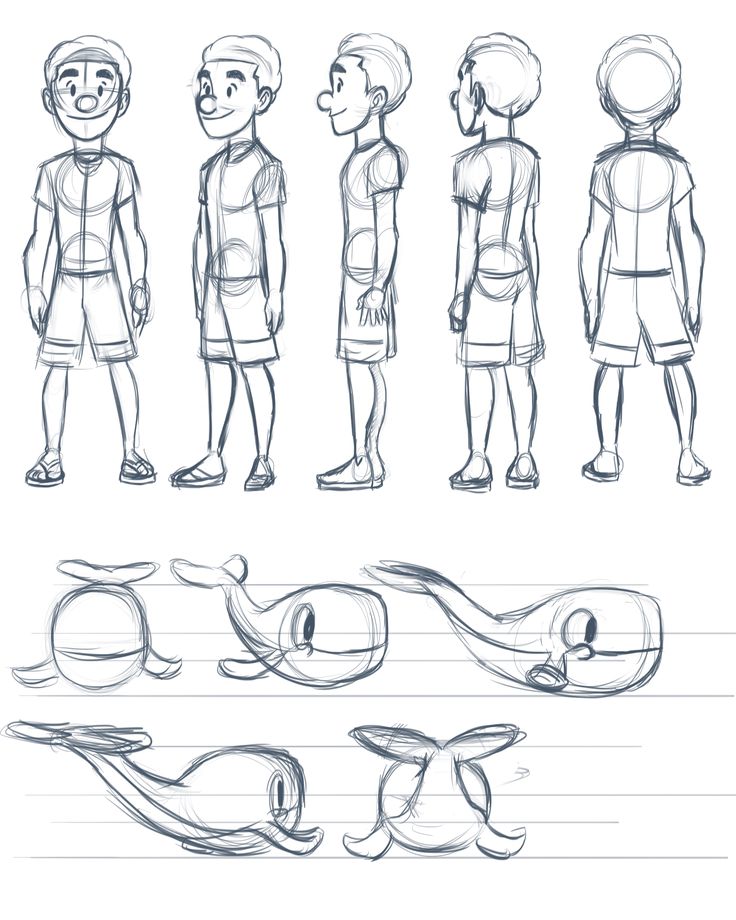 some people are standing in different positions to draw the character's body and head