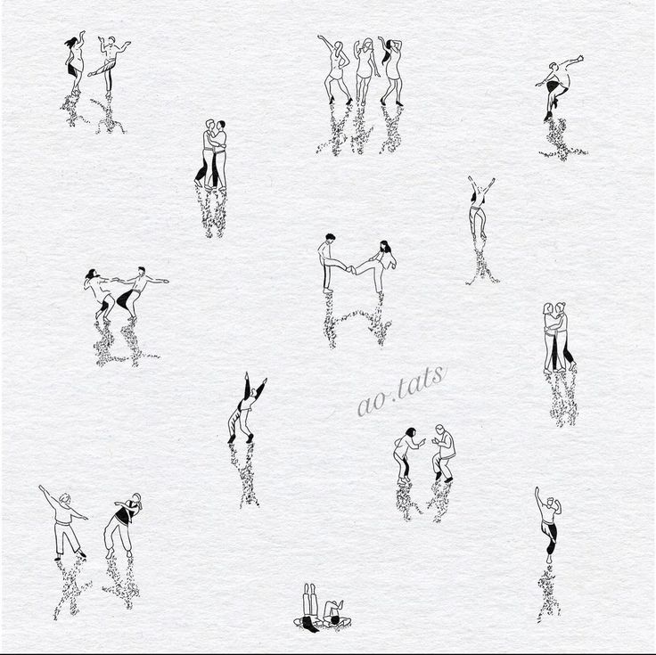 an image of people doing different things in the air with their arms and legs spread out