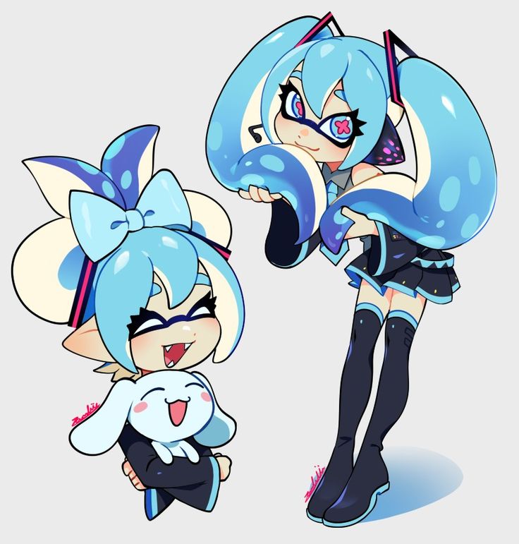 Miku Hatsune Chibi, Splatoon Art, Miku Hatsune Vocaloid, Vocaloid Characters, Cute Art Styles, Art Inspiration Drawing, Splatoon, Cartoon Art Styles, Hatsune Miku