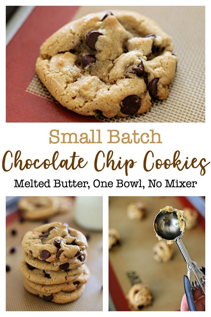 small batch chocolate chip cookies melted butter, one bowl, no mixer