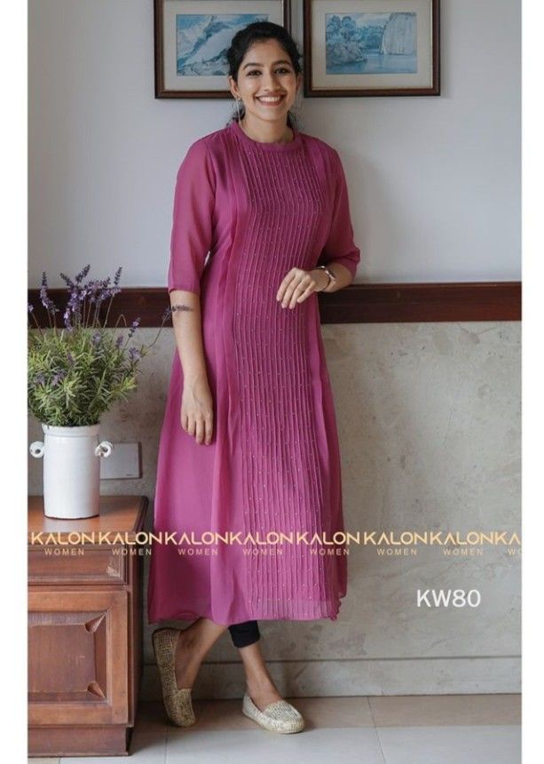 Pleated Kurta Designs, Pleated Kurti Designs, Simple Frock Design, Churidar Designs, Velvet Dress Designs, Cotton Saree Designs, Simple Kurta Designs, Designer Kurti Patterns, Simple Kurti Designs