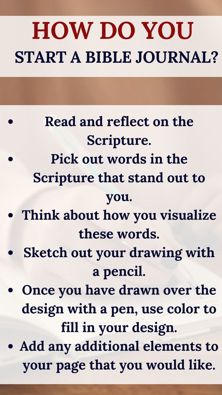 How do you start a Bible journal?