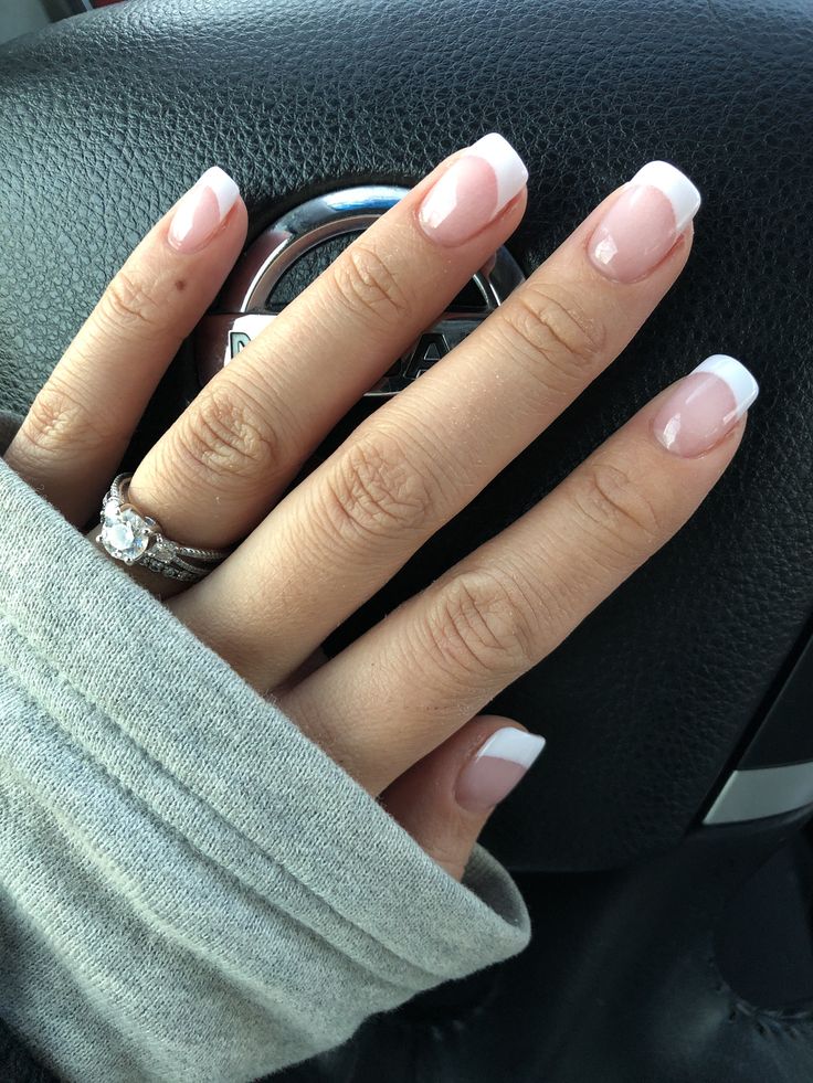 French Anc Nail, Classic French Nails Short, French Tip Solar Nails, Short French Tip Acrylic Nails Thick White, White French Tip Nails Square Round, Dip Nails French Tip Color, Gel Nail French Manicure, Classic French Manicure Square, Dipping Powder French Manicure