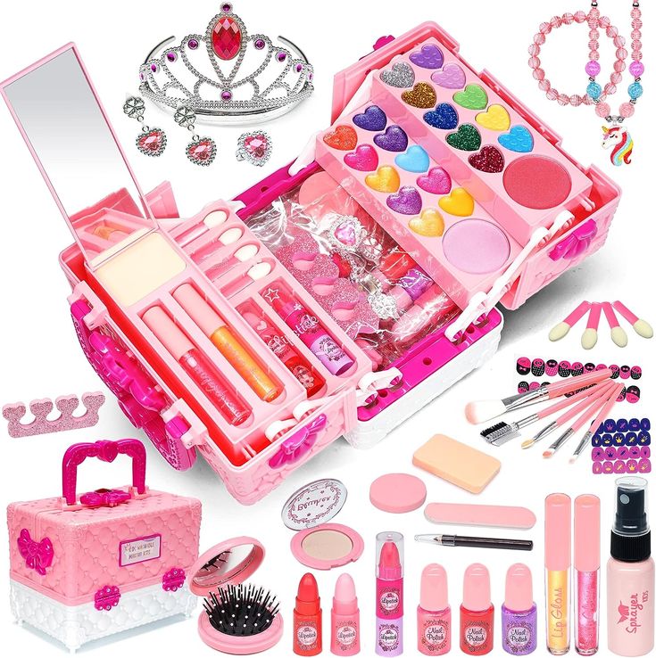 Best Gift for Christmas 🎁🤩 Make Up Starter, Christmas Toys For Girls, Kids Makeup Kit, Childrens Makeup, Real Makeup, Safe Makeup, Makeup Toys, Makeup Kit For Kids, Play Makeup