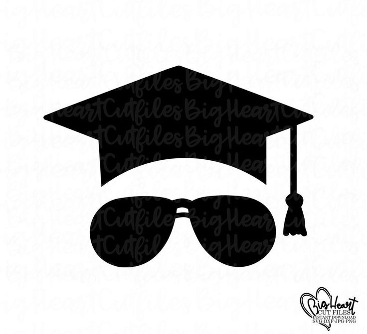 a black and white graduation cap with sunglasses