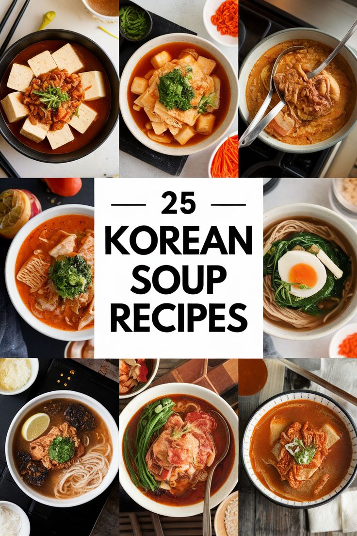 25 korean soup recipes that are perfect for any type of meal in the kitchen or at home