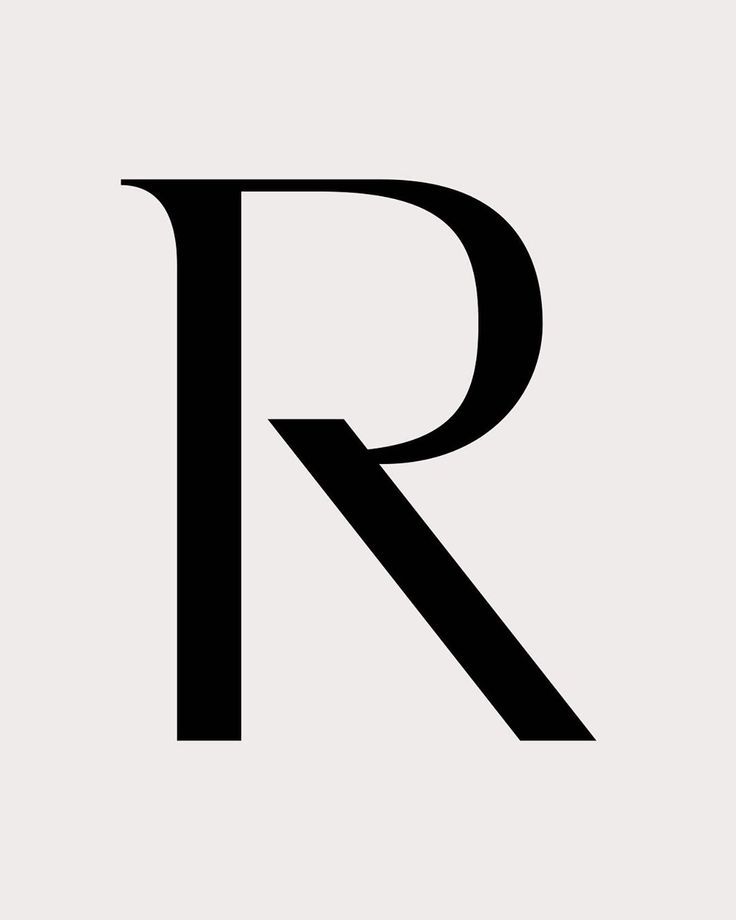 the letter r is shown in black and white