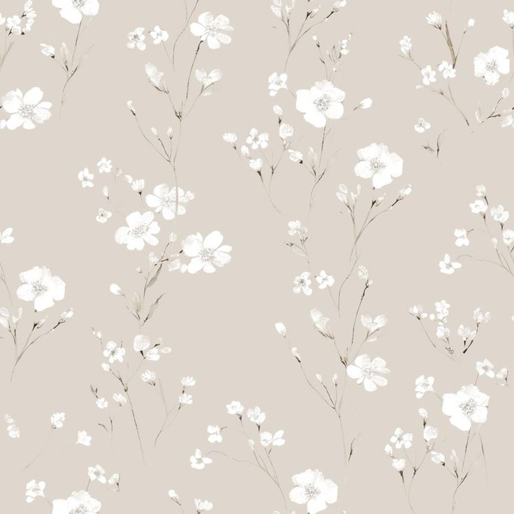 white flowers on a beige background