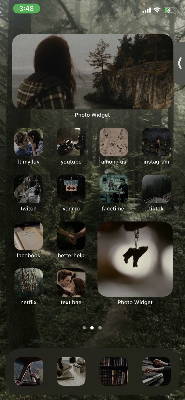 an iphone photo collage with many different pictures and words on the screen, including birds