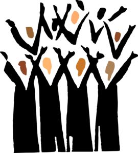 a group of people standing next to each other with their arms in the air and holding hands up