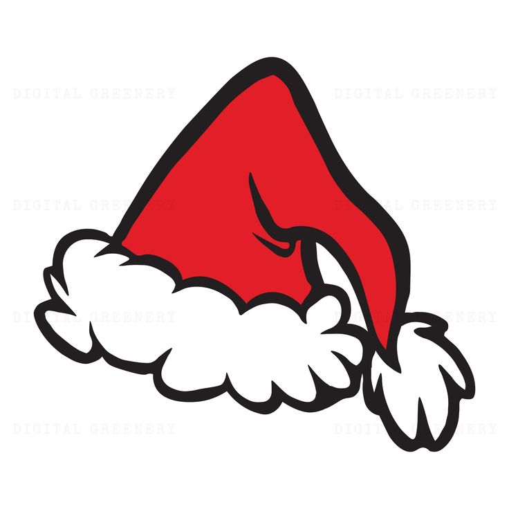 santa hat with white clouds on the bottom and red cap on it's head