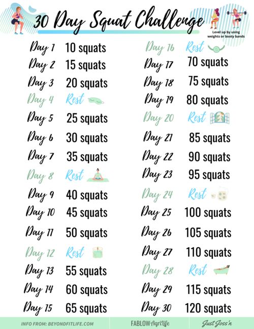 the 30 day squat challenge for women