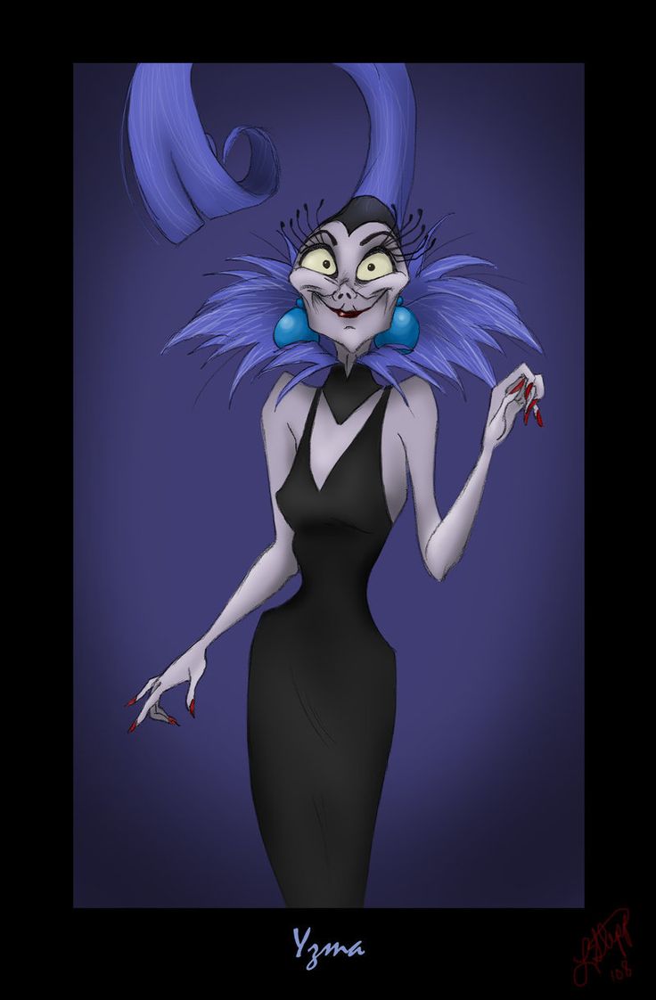 a cartoon character with blue hair and makeup