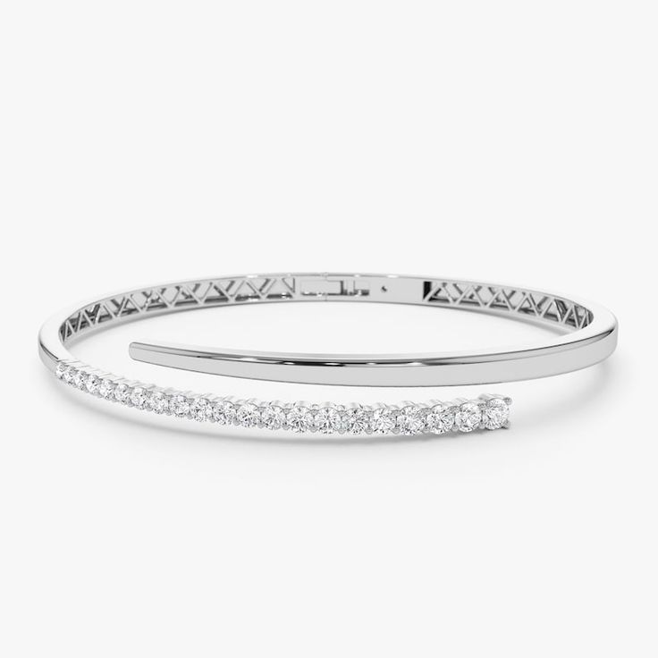 Unique Diamond Bangle Bracelet 1ct, 14K Cross Over Bangle, Graduating Diamond Bracelet, Diamond Gold Bracelet Bangle, Ladies Bracelet Bangle - Etsy Ukraine Elegant Diamond Cut Cuff Bracelet For Anniversary, Classic White Gold Cuff Bracelet With Single Cut Diamonds, Timeless White Gold Bangle Bracelets, Elegant Cuff Bracelet With Brilliant Cut, Elegant Diamond White Cuff Bracelet For Formal Occasions, White Gold Diamond Cut Cuff Bracelet, Dazzling Diamond Bangle Bracelet For Formal Occasion, Timeless Brilliant Cut Cuff Bracelet For Anniversary, Modern Diamond Bangle Bracelet With Vvs Clarity