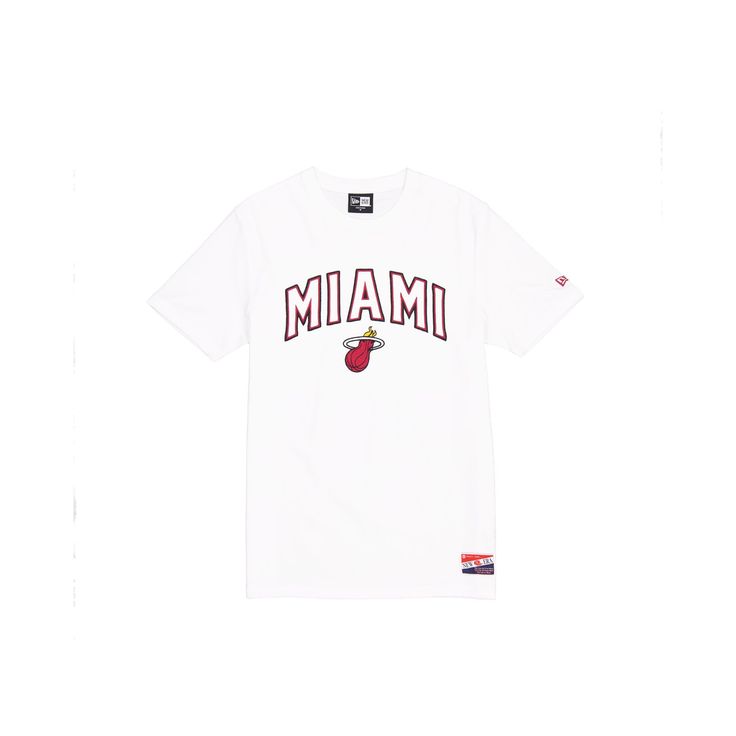 The Miami Heat Throwback White T-Shirt features an embroidered Heat wordmark above an embroidered team logo at the front.Fabric: 63% Cotton, 37% Polyester Miami Heat, White T, White T Shirt, White Tshirt, Team Logo, Miami, Heat, ? Logo, T Shirt