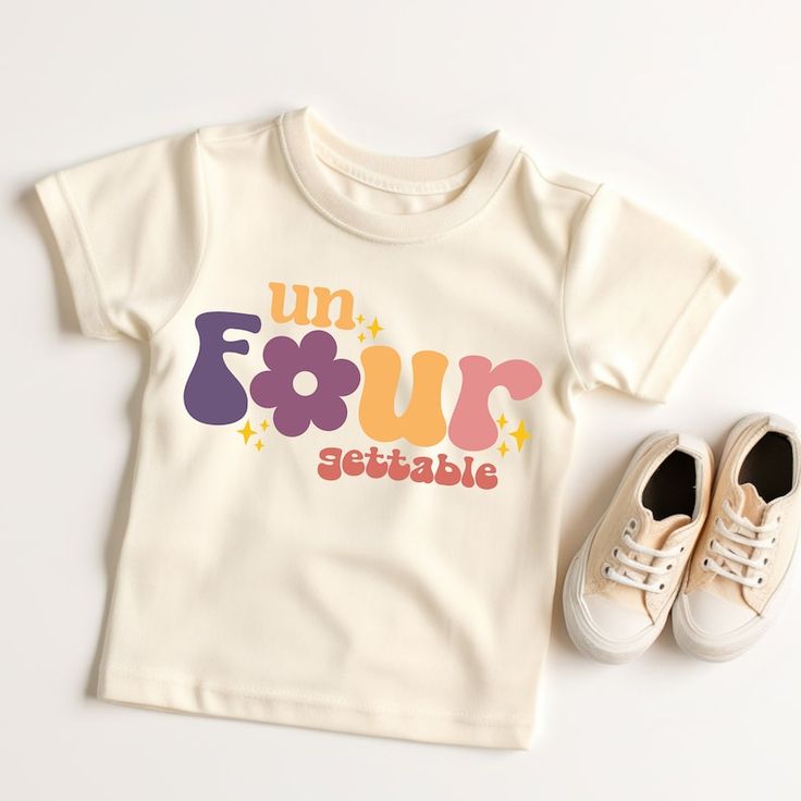 a pair of shoes and t - shirt with the word fun on it