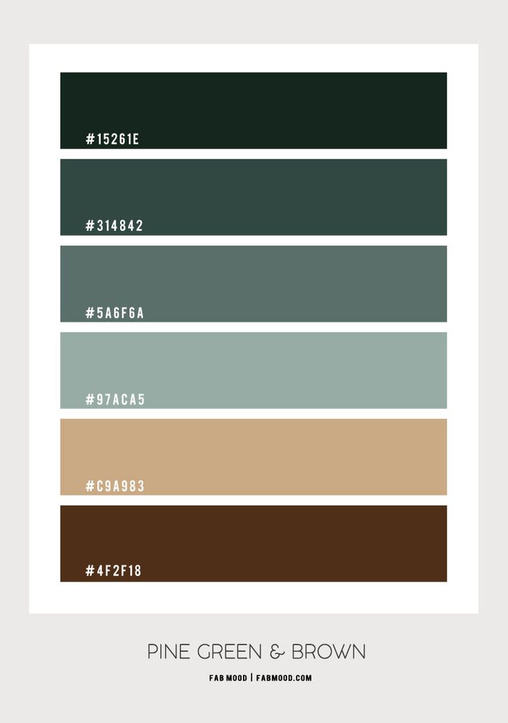 the color scheme for pine green and brown