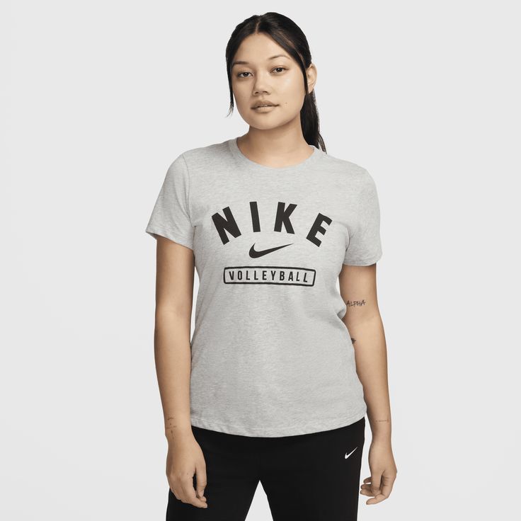 It's your sport. Make sure everybody knows in this classic Nike tee. Nike Volleyball, Women's Volleyball, Volleyball Tshirts, Weight Lifting Women, Women Volleyball, Nike Tee, Women's Wrestling, Women Lifestyle, Nike Tshirt