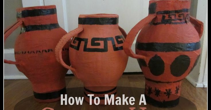 three orange vases sitting on top of a wooden floor next to each other with the words how to make a ceramic urn