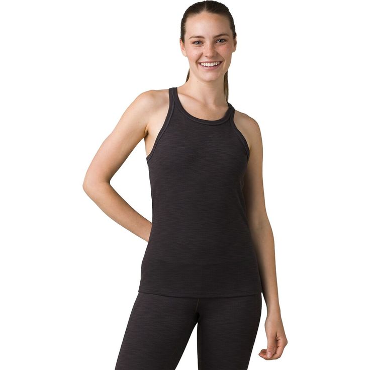 Prana’s Becksa Tank is our go-to for active days spent in the studio or strolling around our favorite park. The quick-drying synthetic fabric helps us stay comfy during sweaty yoga classes, while the athletic fit sits close to the skin to stay put through tricky poses. Yoga Activewear With Breathable Mesh And 4-way Stretch, Comfortable Breathable 4-way Stretch Activewear, Breathable Mesh 4-way Stretch Activewear For Yoga, Breathable Functional Activewear For Yoga, Practical Moisture-wicking Activewear For Gym, Moisture-wicking Activewear Made From Recycled Polyester For Sports, Sports Activewear With Moisture-wicking Recycled Polyester, Moisture-wicking Recycled Polyester Activewear For Sports, Gray Nylon Athleisure Activewear