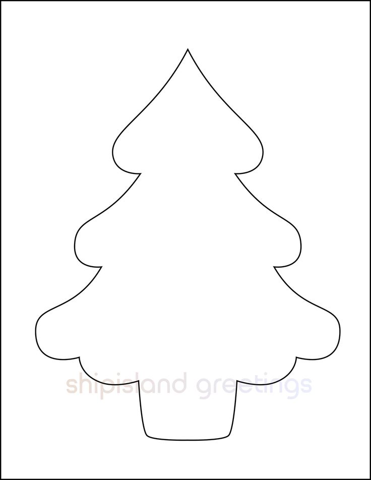 a simple christmas tree cut out with the outlines on it and ready to be colored