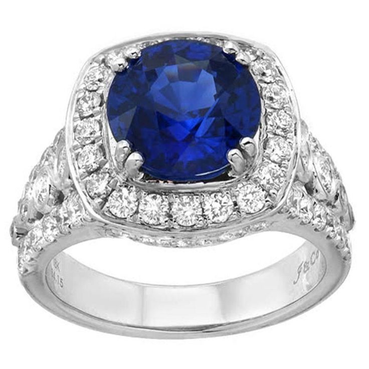 This special ring features 4.15 carat round shape blue sapphire with top gem quality vivid blue color. A prime example of a high-quality sapphire. It is haloed by 1.86 carats of sparkling round cut diamonds set in 18K white gold. This is a ring for someone who truly understands and appreciates fine sapphire. Ring size 6.5 Diamond Gold Ring, Special Ring, Gem Ring, Halo Diamond Ring, Diamond Gold, Blue Jewelry, Ring Diamond, Halo Ring, Gold Diamond Rings