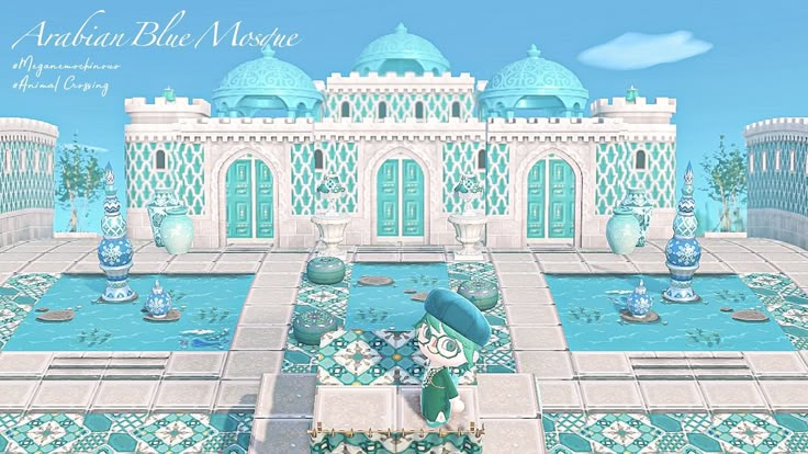 Acnh Castlecore, Animal Crossing Animals, Mermaid Castle, Acnh Tropical, Acnh Hhp, Island Layout, Acnh Design Ideas, Animal Crossing Town, Animal Crossing Island Inspo