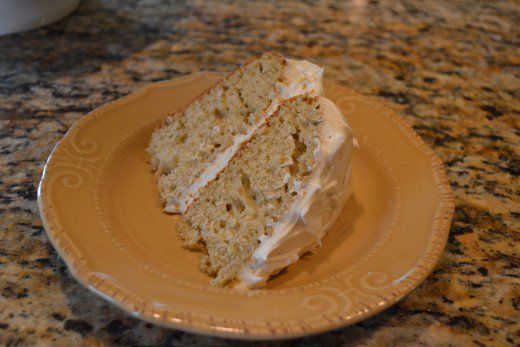 a piece of cake sitting on top of a yellow plate