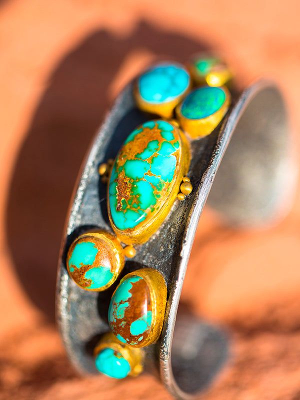 Our new Brit West Wedding cuffs are amazing! Gem quality Royston turquoise, fire opal, raw diamond, or your diamonds! Wear these anytime, anywhere, high end events, or to dinner! Each cuff is built custom, and we encourage you to send your own diamonds if you want to use them. Cuffs start at $1898 in Silver and 22K gold. Stones, opals and size, golds market price may all effect final pricing. Check out or Brit West Bride Rings to accent the cuff! In order to get an accurate measurement use a sof Unique Wedding Cuff Bracelet With Gemstone, Unique Gemstone Cuff Bracelet For Weddings, Cowboys Hats, Western America, Turquoise Jewelry Rings, Bride Rings, Native American Jewellery, Turquoise Jewellery, Wedding Cuff