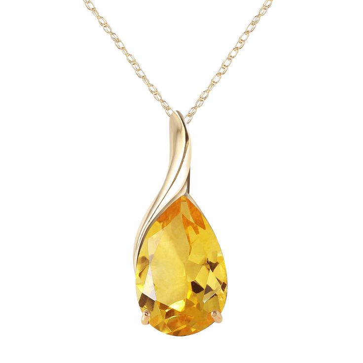 Citrine Necklace, Solid Gold Necklace, Yellow Gold Necklace, Citrine Stone, Birthstone Necklace, Cultured Pearls, Solid Yellow, Gemstone Necklace, Pear Shaped