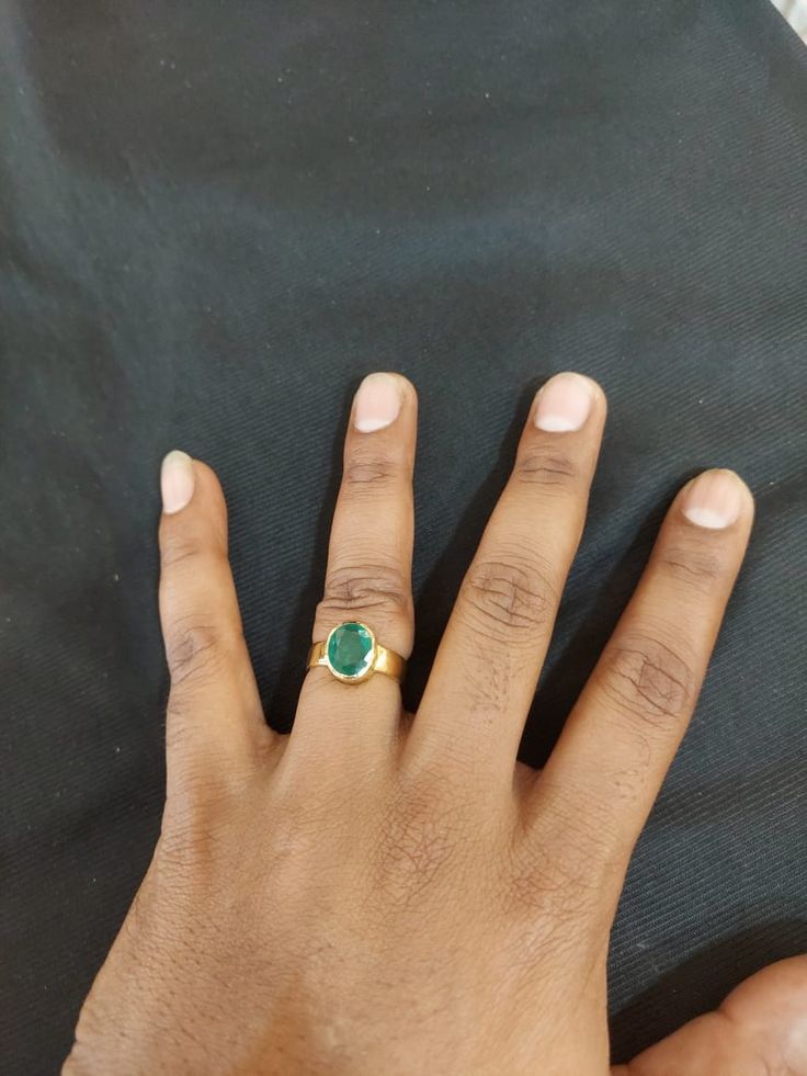 22 Karat Gold Ring For Women With Emerald - 235-GR6671 - in 6.400 Grams for USD $1195.82. 
Made in India by Totaram Jewelers Online this product is in Gold - 22 Karat BIS Hallmark 916 KDM Gold  & is an excellent gift for Adult - Women. Ships fully insured with secured guaranteed delivery for free with your order over $250 from New Jersey USA & comes with 30 days exchange policy. 22k Gold Green Jewelry For Anniversary, Green 22k Gold Jewelry For Anniversary, Oval Emerald Ring In Gold, Gold Emerald Ring Hand Set As A Gift, Gold Oval Emerald Gemstone Ring, Gold Emerald Ring With Oval Gemstone, Gold Emerald Cut Birthstone Ring, Luxury Gold Emerald Ring For May Birthstone, Gold Emerald Ring For Gift