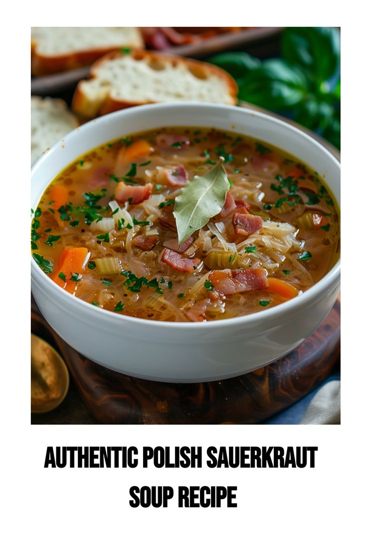 a white bowl filled with soup next to bread