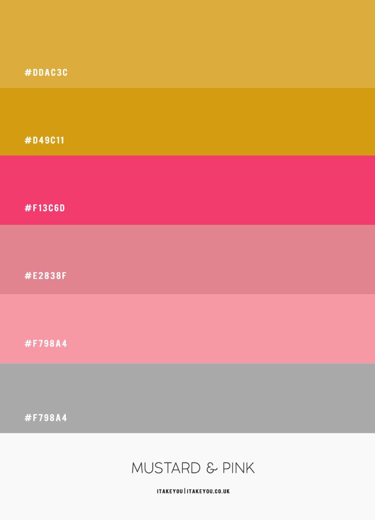 the color scheme for mustard and pink