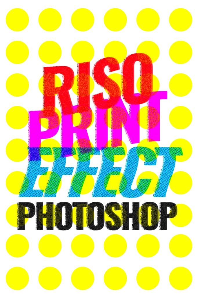 the words rico print effect photoshop are in different colors